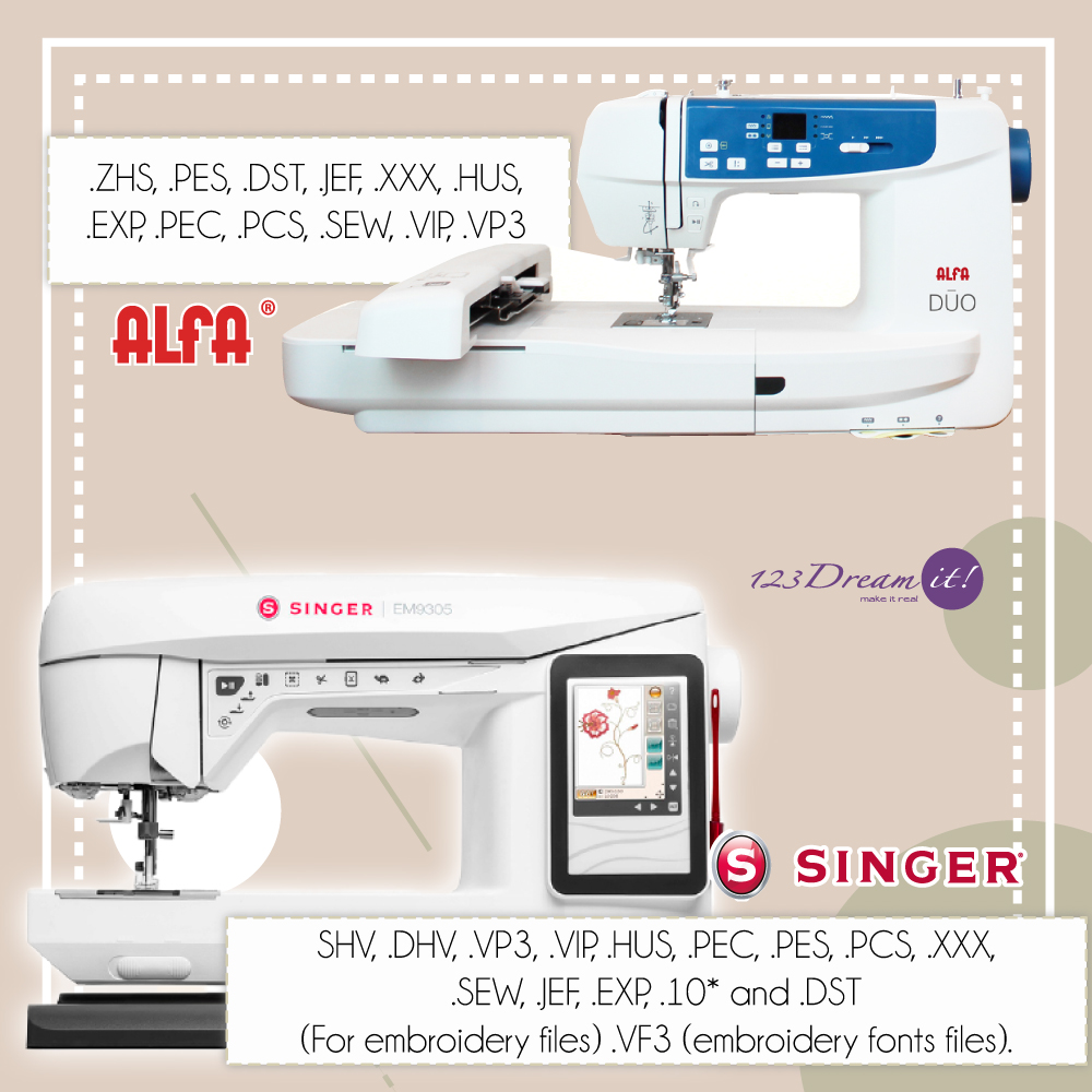 Domestic sewing and embroidery machine 2 in 1 - Alfa duo